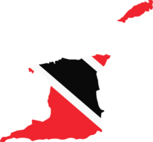 Trinidad and Tobago map city color of country flag. png