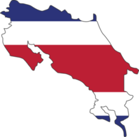 Costa rica map city color of country flag. png