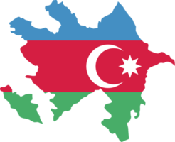 aserbaidschan karte stadtfarbe der landesflagge. png