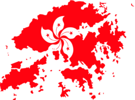 hong Kong kaart stad kleur van land vlag. png