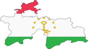 Tajikistan map city color of country flag. png