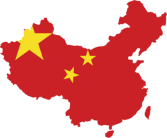 Kina Karta stad Färg av Land flagga. png