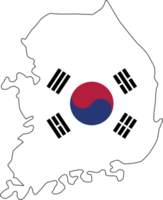 zuiden Korea kaart stad kleur van land vlag. png