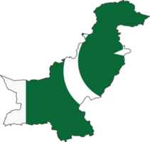 Pakistan map city color of country flag. png