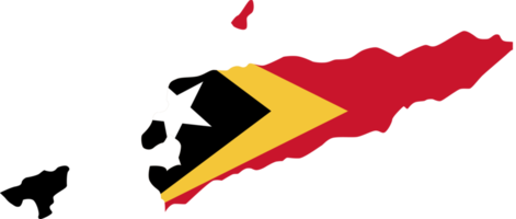 Timor-Leste-Karte Stadtfarbe der Landesflagge. png
