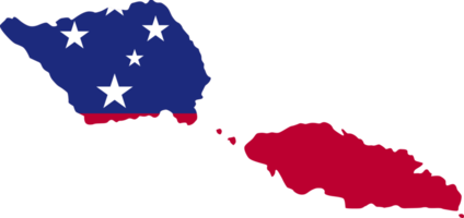 mapa de samoa color de la ciudad de la bandera del país. png
