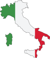 Italy map city color of country flag. png