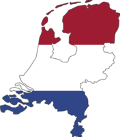 Nederland kaart stad kleur van land vlag. png