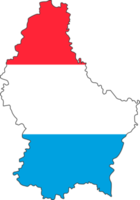 Luxembourg map city color of country flag. png