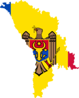 Moldova map city color of country flag. png