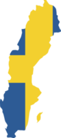 Sweden map city color of country flag. png