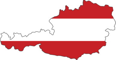 Austria map city color of country flag. png
