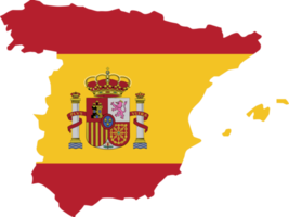 Spain map city color of country flag. png