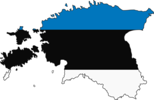 Estonia map city color of country flag. png