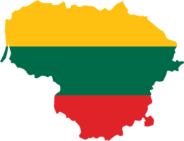 Lithuania map city color of country flag. png