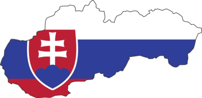 Slovakia map city color of country flag. png
