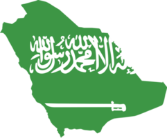 Saudi Arabia map city color of country flag. png