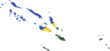 Solomon Islands map city color of country flag. png