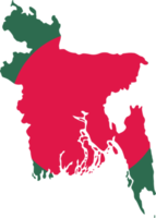 Bangladesh map city color of country flag. png