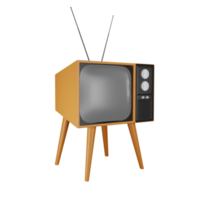 télévision vintage 3d png
