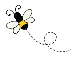 dessin animé simple d'abeille png