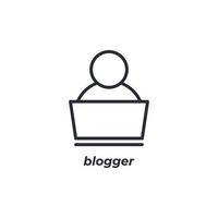 Vector sign of blogger symbol is isolated on a white background. icon color editable.