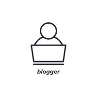 Vector sign of blogger symbol is isolated on a white background. icon color editable.