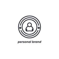 Vector sign of personal brand symbol is isolated on a white background. icon color editable.