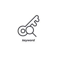 Vector sign of keyword symbol is isolated on a white background. icon color editable.