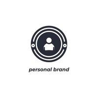 Vector sign of personal brand symbol is isolated on a white background. icon color editable.