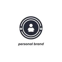 Vector sign of personal brand symbol is isolated on a white background. icon color editable.