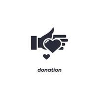 Vector sign of donation symbol is isolated on a white background. icon color editable.