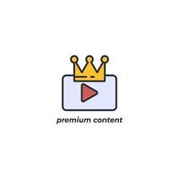 Vector sign of premium content symbol is isolated on a white background. icon color editable.