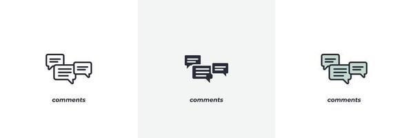 comments icon. Line, solid and filled outline colorful version, outline and filled vector sign. Idea Symbol, logo illustration. Vector graphics