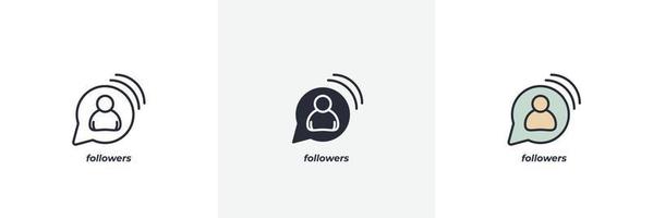 followers icon. Line, solid and filled outline colorful version, outline and filled vector sign. Idea Symbol, logo illustration. Vector graphics