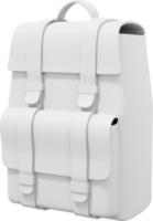 Hiking bag backpack for traveling white. PNG icon on transparent background. 3D rendering.
