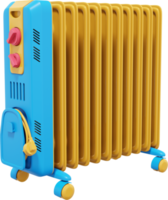 elektrisk olja radiator värmare. flerfärgad png ikon på transparent bakgrund. 3d tolkning.