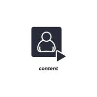 Vector sign of content symbol is isolated on a white background. icon color editable.