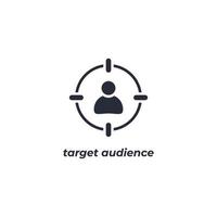 Vector sign of target audience symbol is isolated on a white background. icon color editable.