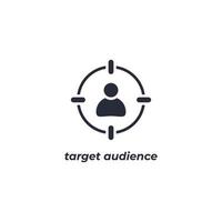 Vector sign of target audience symbol is isolated on a white background. icon color editable.