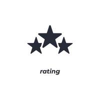 Vector sign of rating symbol is isolated on a white background. icon color editable.