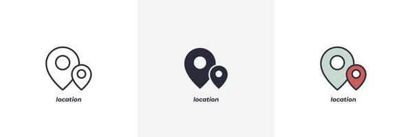 location icon. Line, solid and filled outline colorful version, outline and filled vector sign. Idea Symbol, logo illustration. Vector graphics