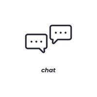 Vector sign of chat symbol is isolated on a white background. icon color editable.