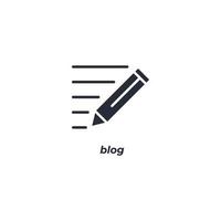 Vector sign of blog symbol is isolated on a white background. icon color editable.