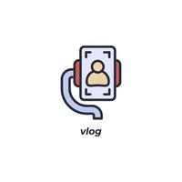 Vector sign of vlog symbol is isolated on a white background. icon color editable.
