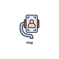 Vector sign of vlog symbol is isolated on a white background. icon color editable.