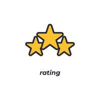 Vector sign of rating symbol is isolated on a white background. icon color editable.