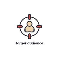 Vector sign of target audience symbol is isolated on a white background. icon color editable.