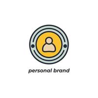 Vector sign of personal brand symbol is isolated on a white background. icon color editable.