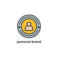 Vector sign of personal brand symbol is isolated on a white background. icon color editable.